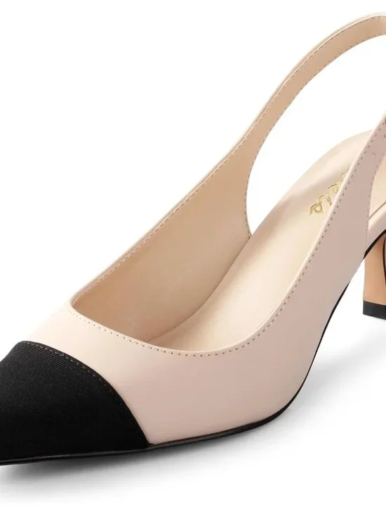 Women’s Slingback Kitten Heels Pointed Toe Pumps 2.5 Party Wedding Dress Shoes - Picture 1 of 6